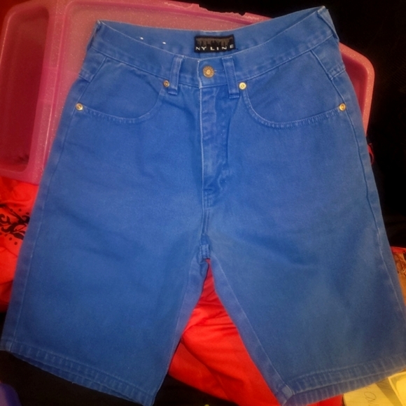 Vtg 90s Ny Line royal blue acid wash high waist denim mom jean shorts 4/6 NWOT - Picture 9 of 17